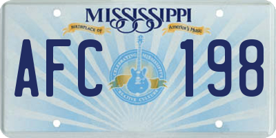 MS license plate AFC198
