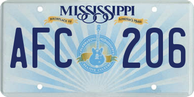 MS license plate AFC206