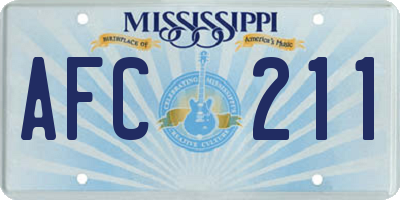MS license plate AFC211