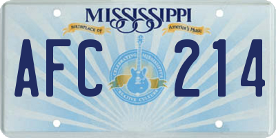 MS license plate AFC214
