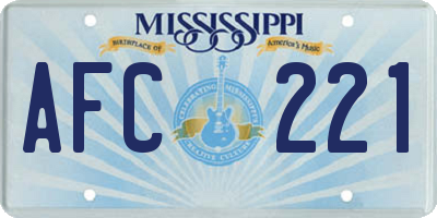 MS license plate AFC221