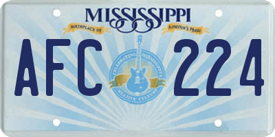 MS license plate AFC224