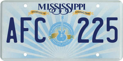 MS license plate AFC225