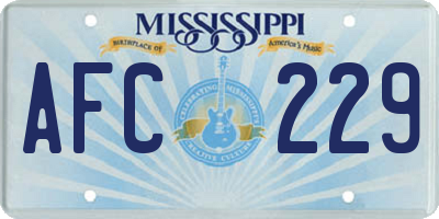 MS license plate AFC229