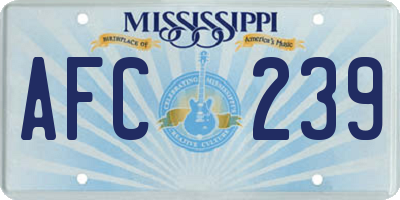 MS license plate AFC239