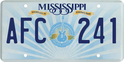 MS license plate AFC241