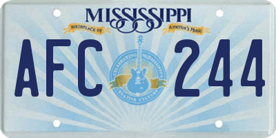 MS license plate AFC244