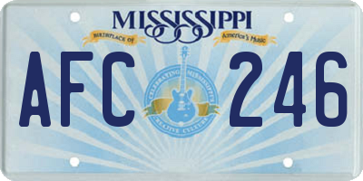 MS license plate AFC246