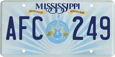 MS license plate AFC249