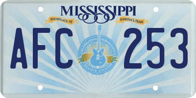 MS license plate AFC253