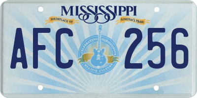 MS license plate AFC256