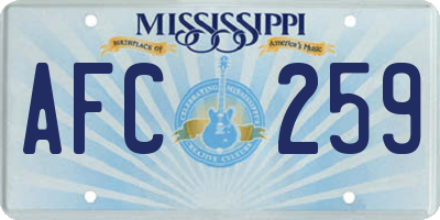 MS license plate AFC259