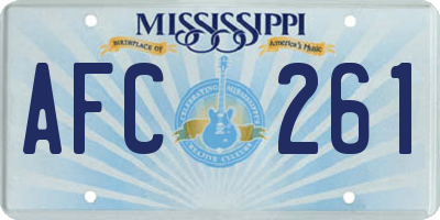 MS license plate AFC261