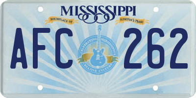 MS license plate AFC262