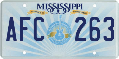 MS license plate AFC263