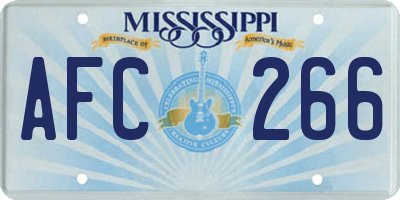 MS license plate AFC266