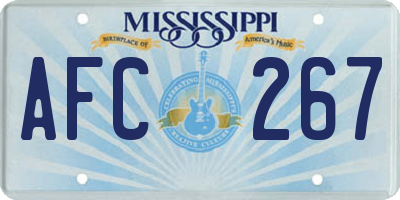 MS license plate AFC267