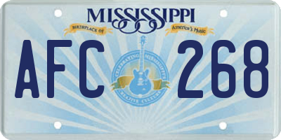 MS license plate AFC268