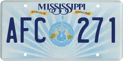MS license plate AFC271