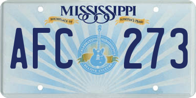 MS license plate AFC273