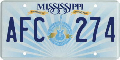 MS license plate AFC274