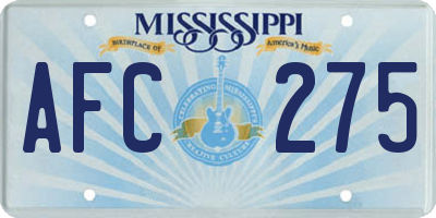 MS license plate AFC275