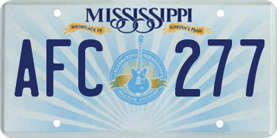 MS license plate AFC277