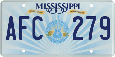 MS license plate AFC279