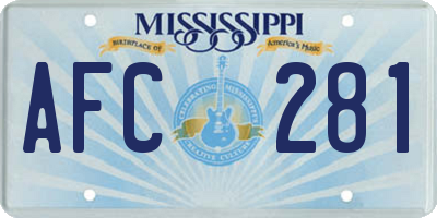 MS license plate AFC281
