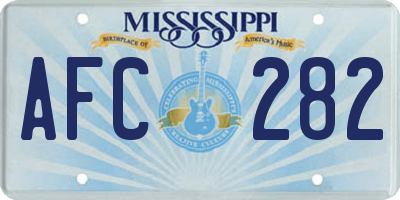 MS license plate AFC282