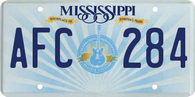 MS license plate AFC284
