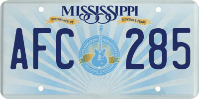 MS license plate AFC285