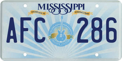 MS license plate AFC286