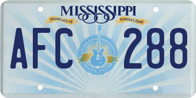MS license plate AFC288