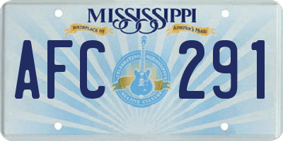 MS license plate AFC291