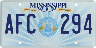 MS license plate AFC294
