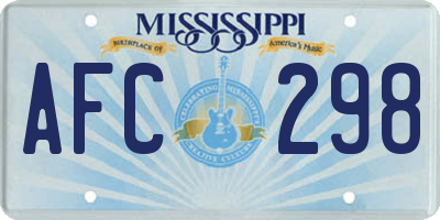 MS license plate AFC298