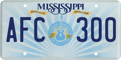 MS license plate AFC300