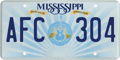 MS license plate AFC304