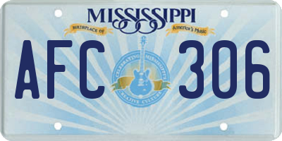 MS license plate AFC306