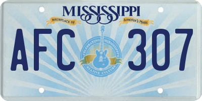 MS license plate AFC307