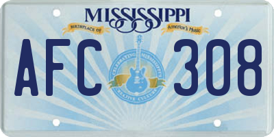 MS license plate AFC308