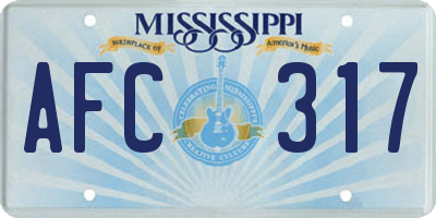 MS license plate AFC317