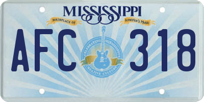 MS license plate AFC318