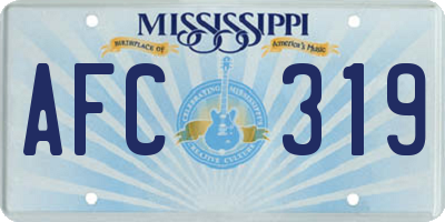 MS license plate AFC319