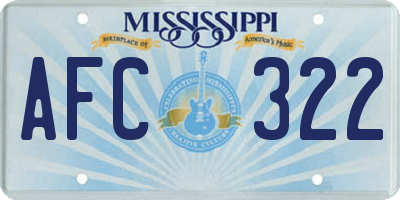 MS license plate AFC322