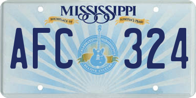 MS license plate AFC324