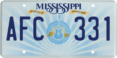 MS license plate AFC331