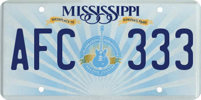 MS license plate AFC333