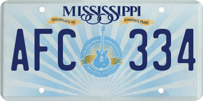 MS license plate AFC334